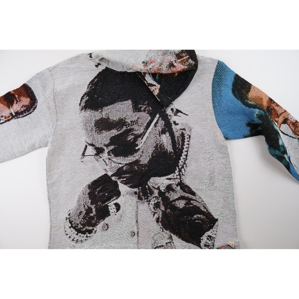 Brand X Studios Pop Smoke Tapestry Hoodie Gray Graphic XXL NWT - Picture 4 of 8